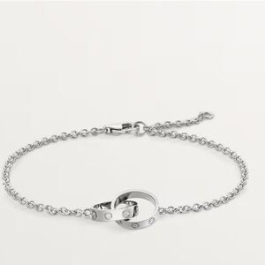 Cartier Silver Interlocking Love Bracelet